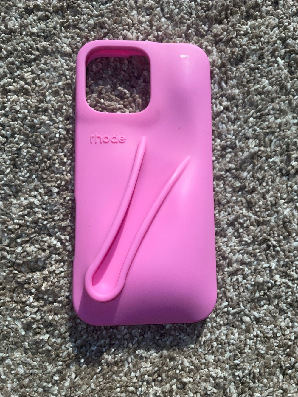 RHODE Pink Silicone Phone Case with Integrated Grip